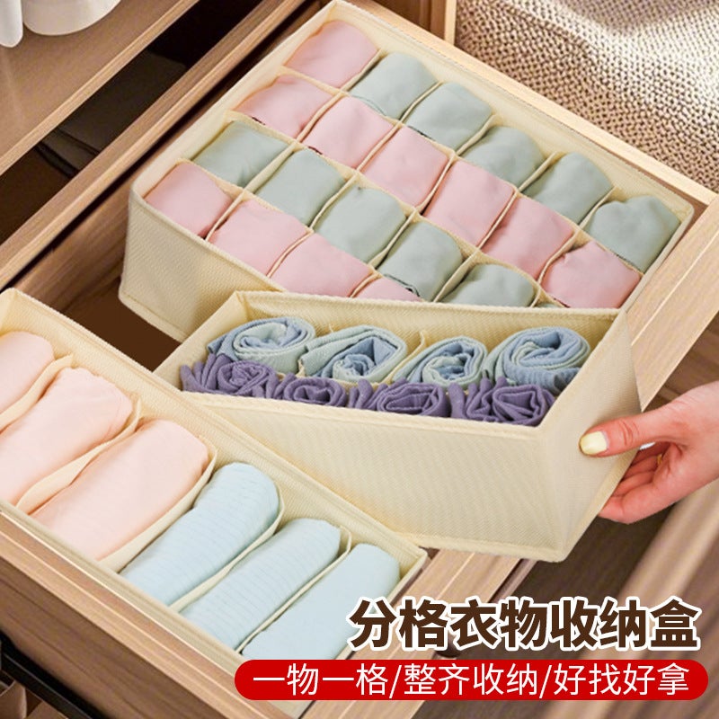 Pure Fabric Underwear Storage Box – Drawer-Style Organizer with Compartments for Socks - Image 3